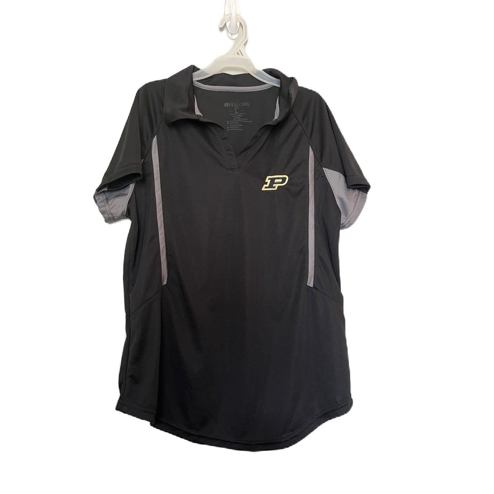 Holloway Ladies L Purdue polo shirt black and gray